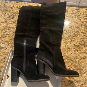 Franco Sarto boots - 8 - black suede - worn once!